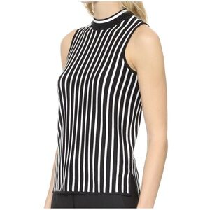 Rag & Bone Livvy Black and White Striped Sleeveless Tank Top silk cotton
